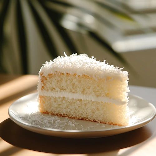 Foto de um bolo de fubá cremoso saudável pronto para servir